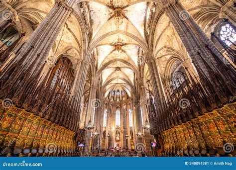 Fourteenth Century Gothic Cathedral of Barcelona Editorial Photo ...