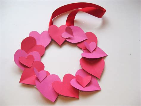Paper Valentine's Crafts Valentine Kids Heart Hand Craft Sewn ...