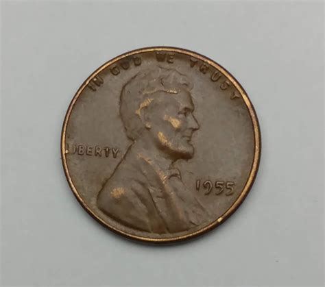 1955 Lincoln Wheat Cent PENNY Poor Man's Double Die(Last 5) "Die Crack ...