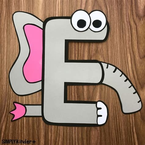 Uppercase Letter E Alphabet Craft Elephant - Simply Kinder + Printable ...