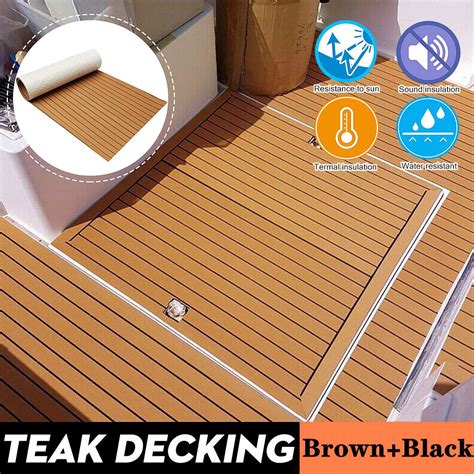 600x2400x5mm Brown Black Self-Adhesive Boat Deckin... - Grandado