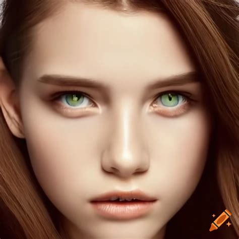 Stunning girl with red hair and green eyes