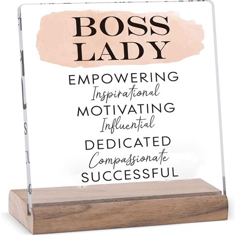 Amazon.com: LukieJac Best Boss Lady Gifts 4.7"x4.7"Acrylic Desk Plaque Inspirational Quote for ...