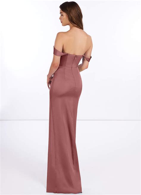 Amethyst Azazie Mila Stretch Satin Dress Bridesmaid Dresses | Azazie
