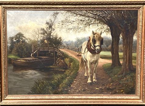 Oil On Canvas Depicting A Suffolk Barge Horse