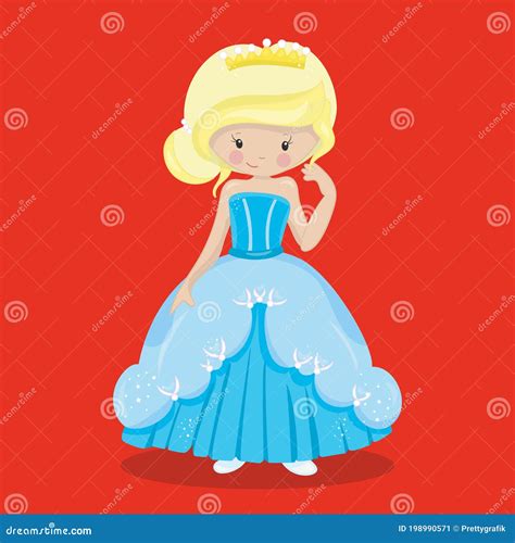 Princess Blue Dress Blondie 12 Stock Vector - Illustration of dress, blondie: 198990571