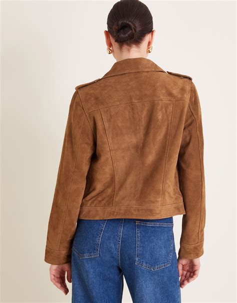 Sienna Suede Jacket Tan | Women's Jackets | Monsoon UK.