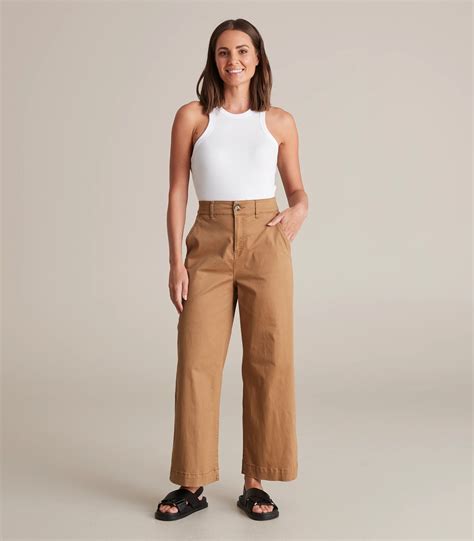 Wide Leg Stretch Twill Pants | Target Australia