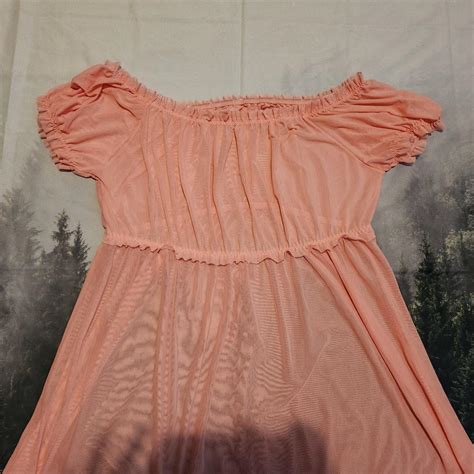 Pink Mesh Baby Doll Dress with Ruffle Details The... - Depop