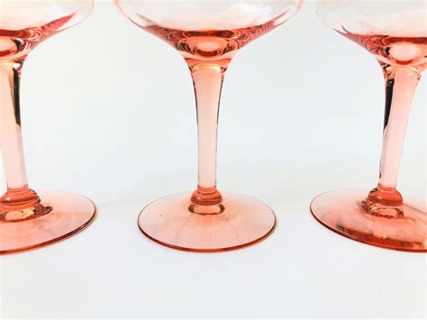 Blush Pink Wine Glasses, Set of 4 at 1stDibs | light pink wine glasses ...