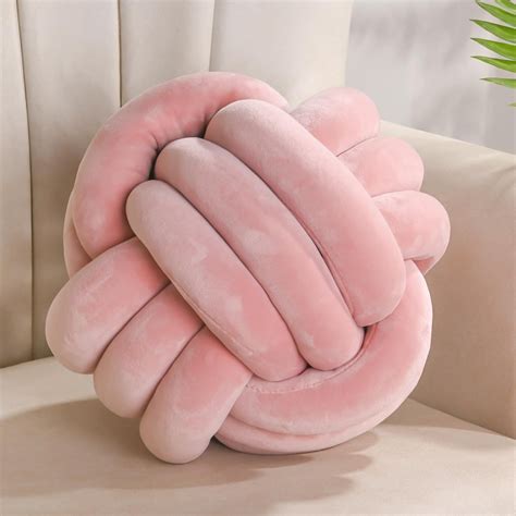 Yhoelata Cojin Nudos Rosa, Cojines Redondos Decorativo de Terciopelo ...
