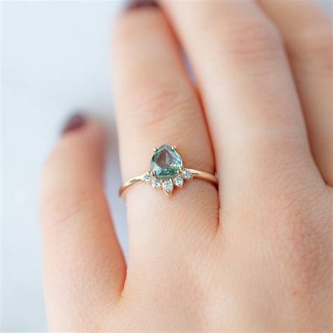 The Aster Ring | 1.03ct Pear Cut Sapphire in 14K Yellow Gold - Alexis ...