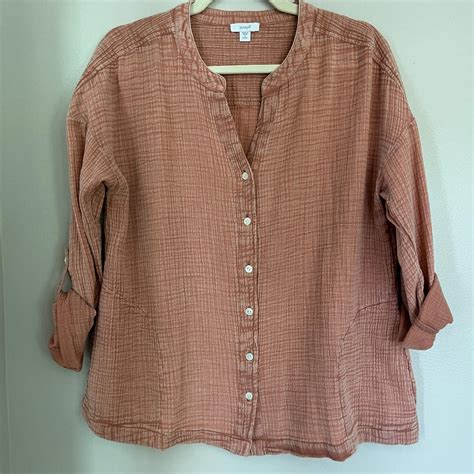 J. Jill Women's Pink Blouse | Depop