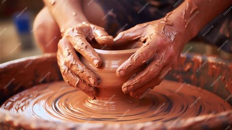 Premium AI Image | a person making a clay pot