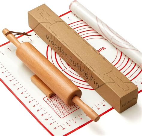Amazon.com: ESDOPA Classic Wood Rolling Pin - Wooden Rolling Pins for ...