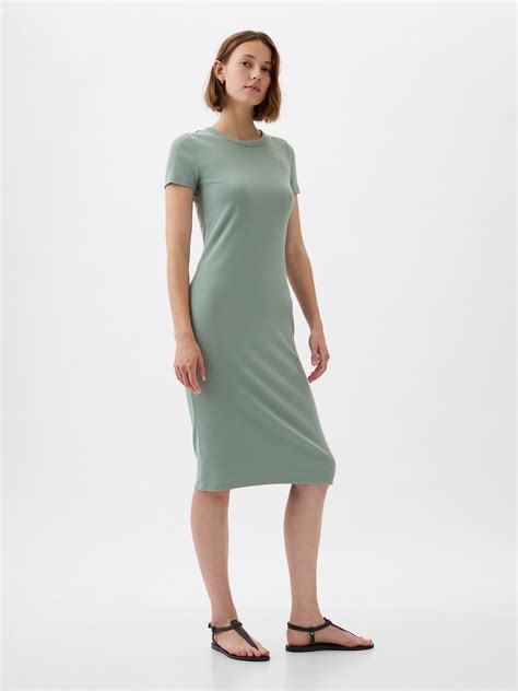 Modern Rib Midi T-Shirt Dress | Gap
