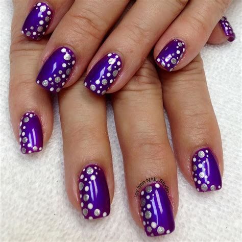 nail art ideas in 2025 | Purple and silver nails, Purple nail art ...