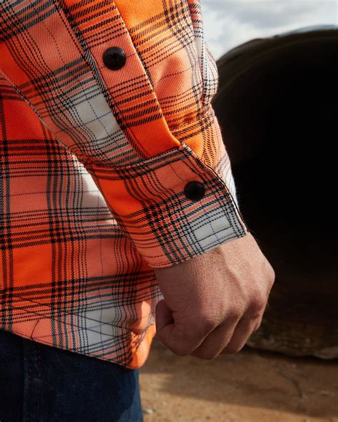 Orange Plaid Flannel Shirt