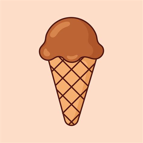 Melting chocolate ice cream scoop cartoon icon vector. Desserts and ...