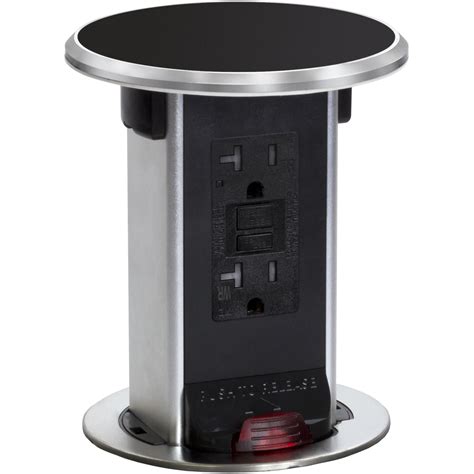 Countertop 20 Amp GFCI Power Pop Up Outlet, Black and Chrome Trim ...