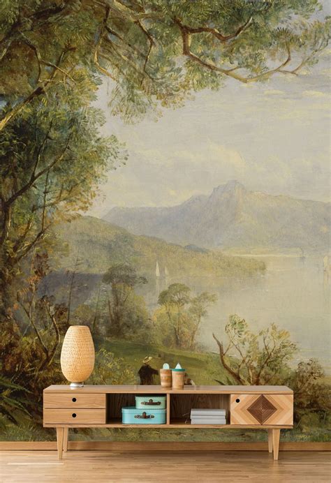 Landscape Wallpaper, Scenic Wall Mural, Vintage Wall Art, Self Adhesive ...