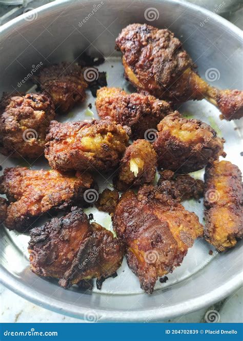Spicy Indian Fried Chicken Bucket 1 Stock Image - Image of produce ...