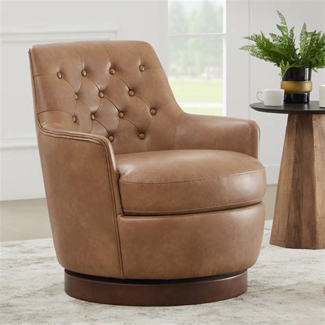 Amazon.com: Watson & Whitely Swivel Barrel Accent Chair, Tufted ...