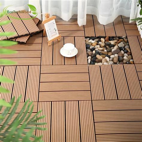 Waterproof Interlocking DIY Floor Tile WPC Decking Tile - WPC Decking ...