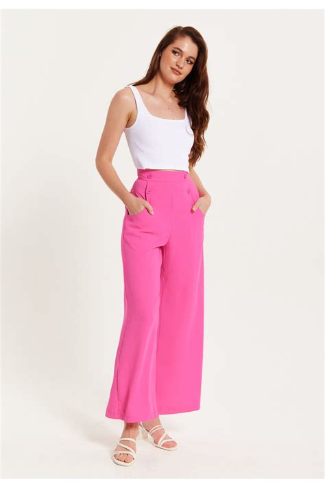 Pink Wide Leg Trousers | Goddiva
