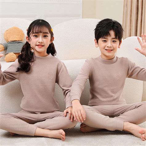 ATOGUTA Kids Thermal Underwear Thermals Top and Bottom Set Boys Girls ...