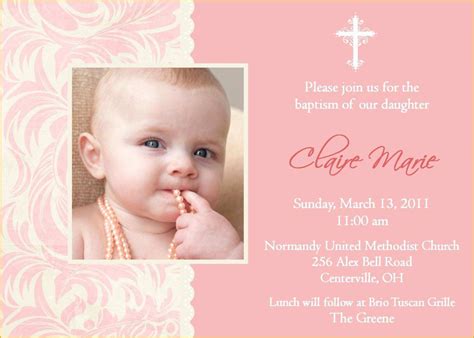 Baby Girl Baptism Invitation Free Templates Of Christening Baptism ...