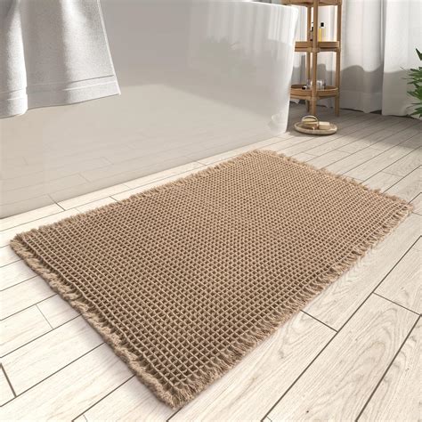 Amazon.com: AMOAMI Upgraded Waffle Bath Mat, Super Absorbent Non Slip ...