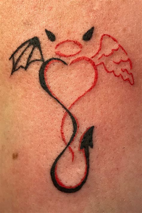 Devilish angel tattoo | Orangetattooshop.com