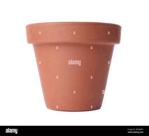 Stylish terracotta flower pot isolated on white Stock Photo - Alamy