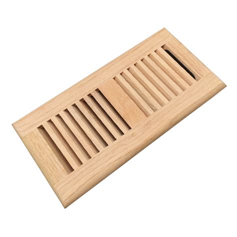 Razo White Oak Wood Floor Register, Drop in Vent with Damper, 4x10 inch ...