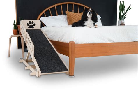 Dog Ramp for Bed with Rails - 14" to 37" Tall Bedside Dog Ramp - 65" L