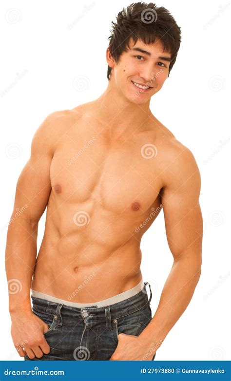 Young Male Underwear Model. Stock Photo - Image of belly, jeans: 27973880