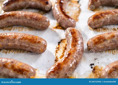 Cooking bratwurst stock photo. Image of bratwurst, paper - 260722996
