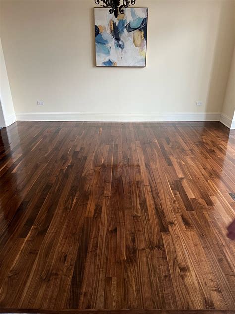 Dark Walnut Hardwood Refinishing Service With Natural Stain