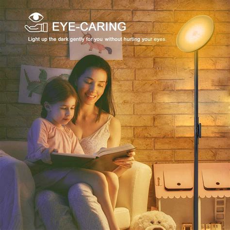 Joofo Floor Lamp,30W/2400LM Sky LED Modern Torchiere 3 Color ...