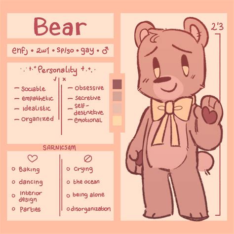 Teddy Bear Reference Sheet 2023 by sarnicsam on DeviantArt