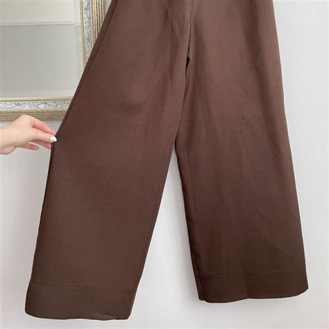 Super high-waisted chocolate brown pants from Boohoo... - Depop