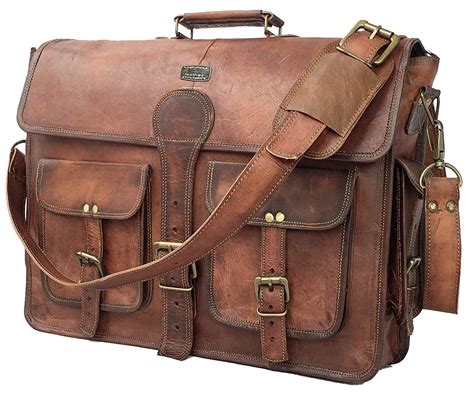 cuero Leather Messenger Bag for Men, 18 Inch Laptop Bag, Crossbody Bag ...