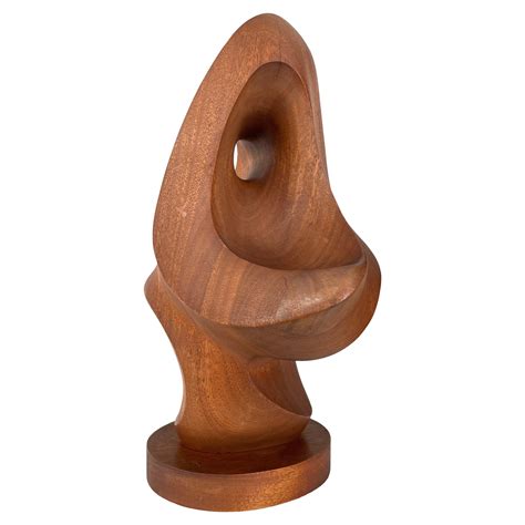 Tall Biomorphic Wood Floor Sculpture with Concrete Plinth For Sale at ...