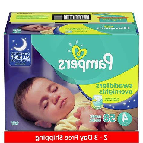 Pampers Swaddlers Overnights Disposable Baby Diapers Size 4,