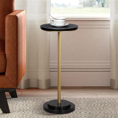 Amazon.com: COVLON Small Drink Table, Round Martini Table, Drum End ...