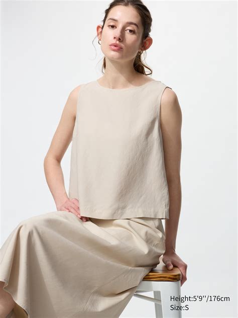 Linen Blend Sleeveless Blouse | UNIQLO US