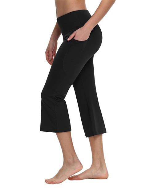 BALEAF Yoga Workout Capris for Women Lounge Flare Pants Casual Work ...