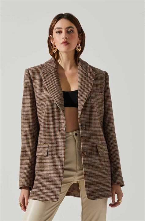 Pauline Plaid Oversized Blazer - Brown purple multi / M | Blazer ...