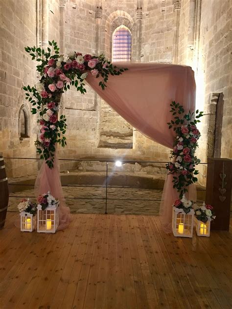 Luxury Wedding Arch with Flowers and Candles